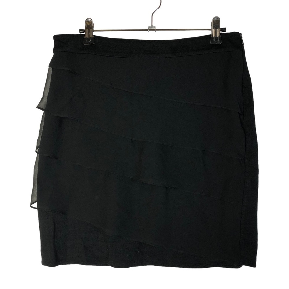 Ann Taylor Black Chiffon Tiered Mini Skirt 4